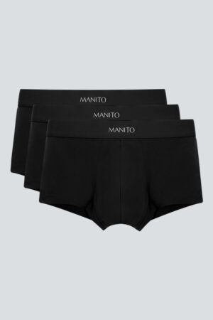New Soft Men's Modal Silk Boxer Briefs Gift Set with MANITO Branding.